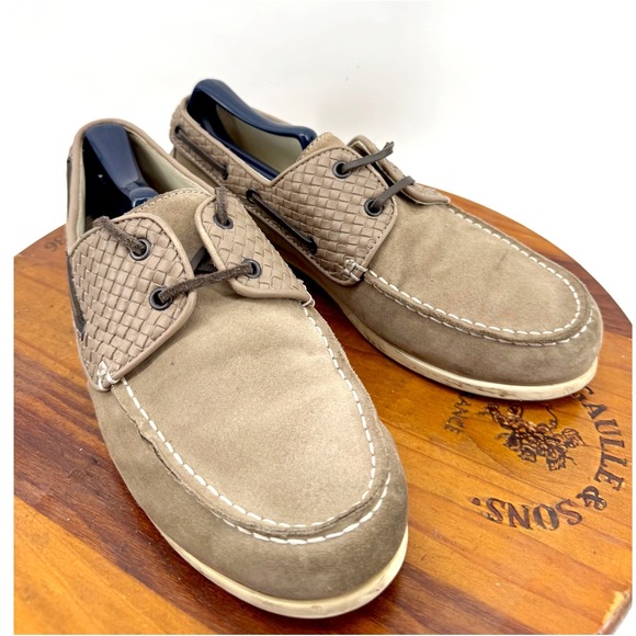 Bottega Veneta Other - Bottega Veneta Intrecciato Weave Boat Shoes Loafers Men 8 US 41 EU Taupe Italy